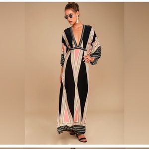 Shein Maxi Dress Deep V-Neck, Size 3XL (fits like US size 1X or 16-18)